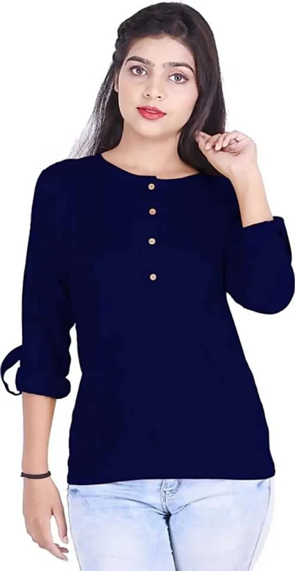 Blue_Formal_Solid_Top_For_Women