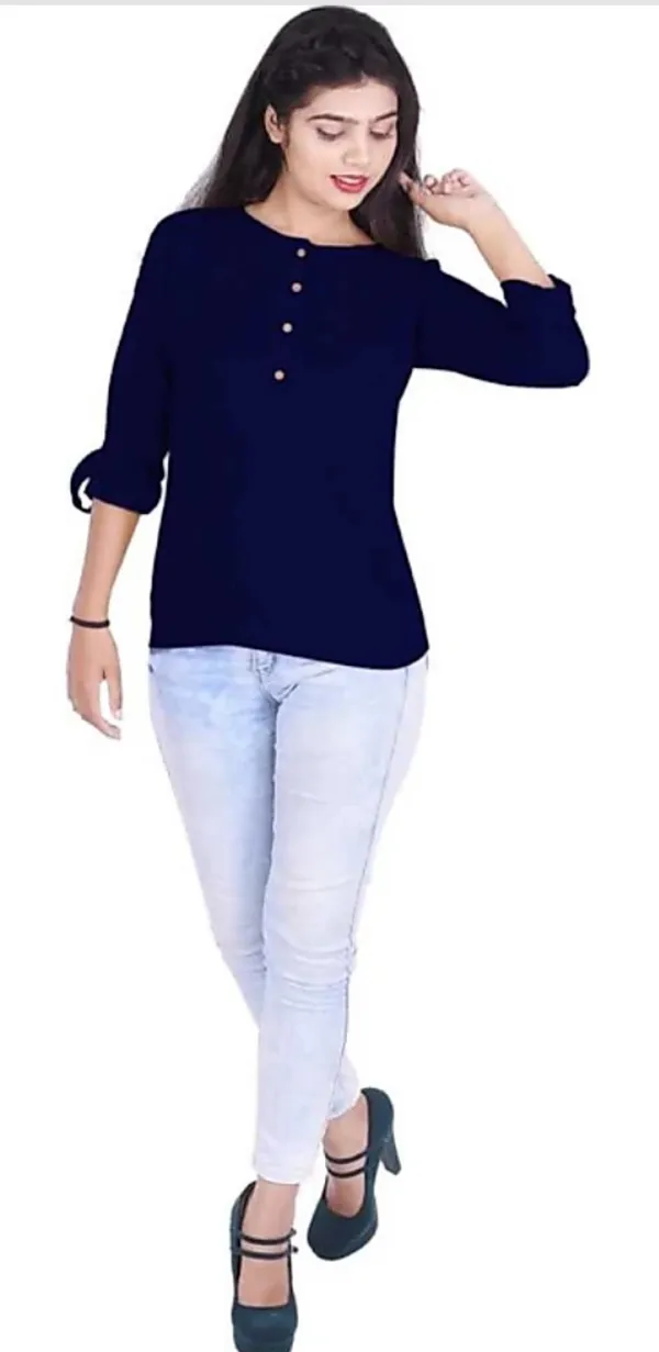 Blue_Formal_Solid_Top_For_Women