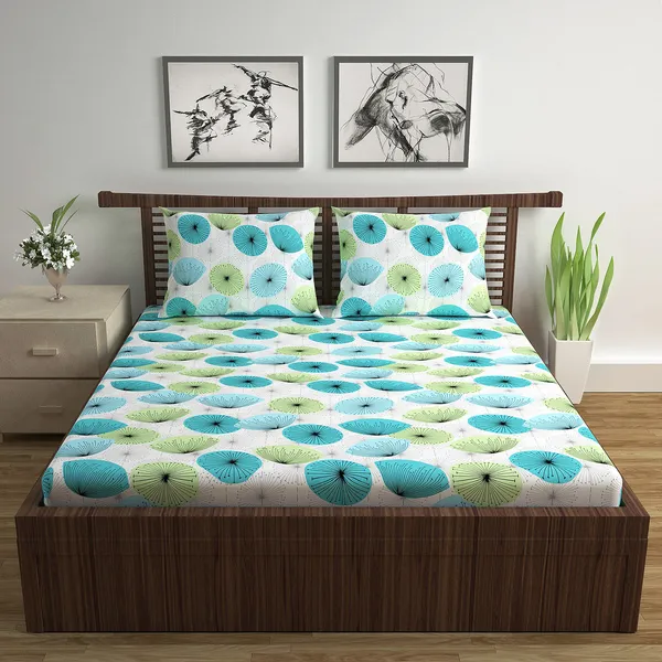 Pure_Cotton_120_TC_Dandelionies_Double_Bedsheet_2_Pillow_Covers