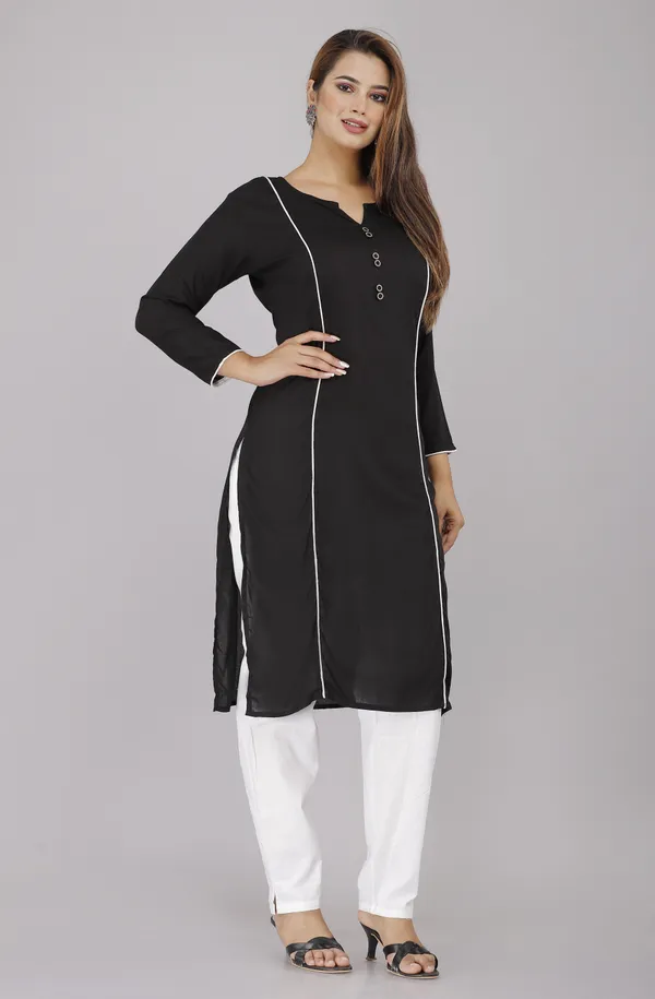 Black_Viscose_Rayon_Solid_Casual_Wear_Kurti_For_Women