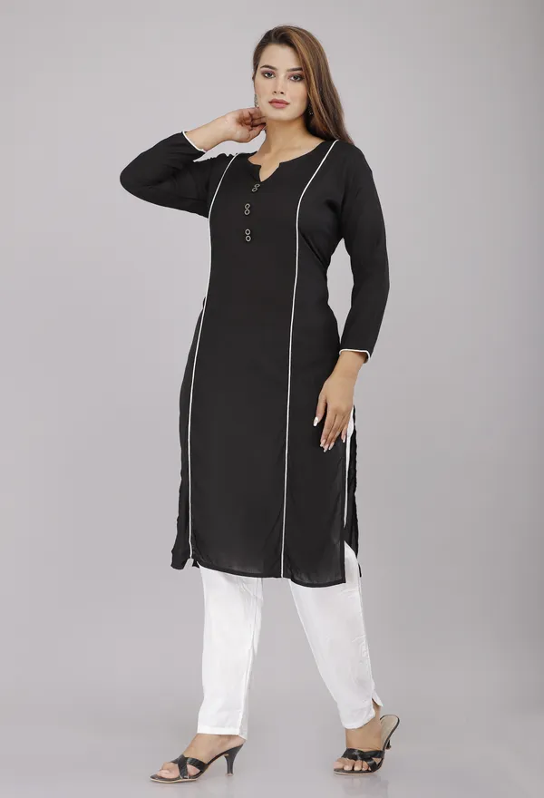 Black_Viscose_Rayon_Solid_Casual_Wear_Kurti_For_Women