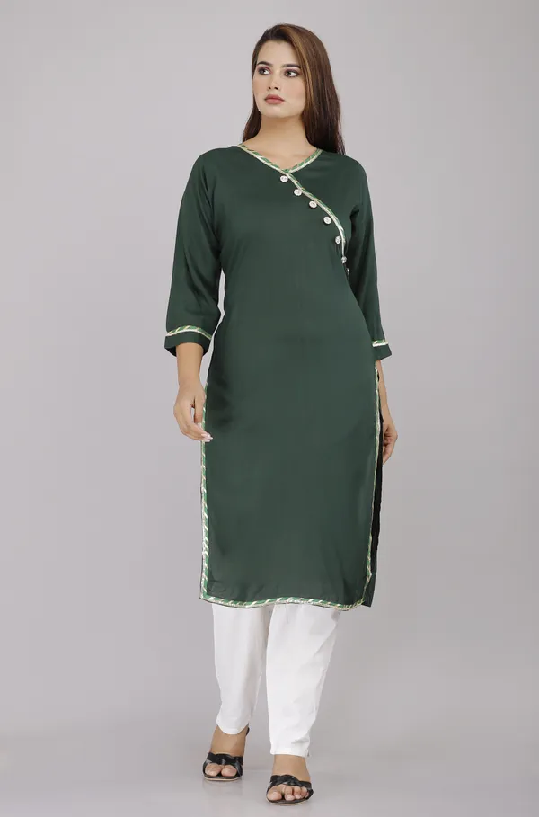 Green_Viscose_Rayon_Solid_Casual_Wear_Kurti_For_Women