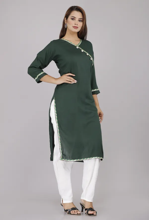 Green_Viscose_Rayon_Solid_Casual_Wear_Kurti_For_Women