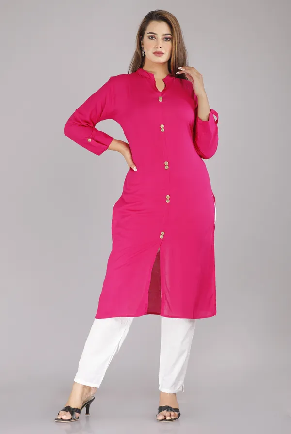 Pink_Viscose_Rayon_Printed_Casual_Wear_Kurti_For_Women