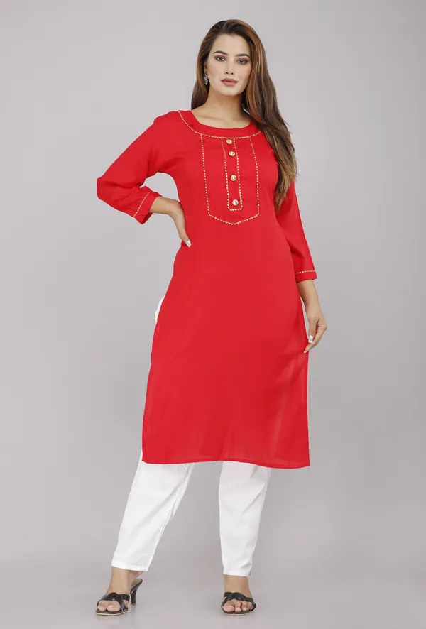 Red_Viscose_Rayon_Solid_Casual_Wear_Kurti_For_Women