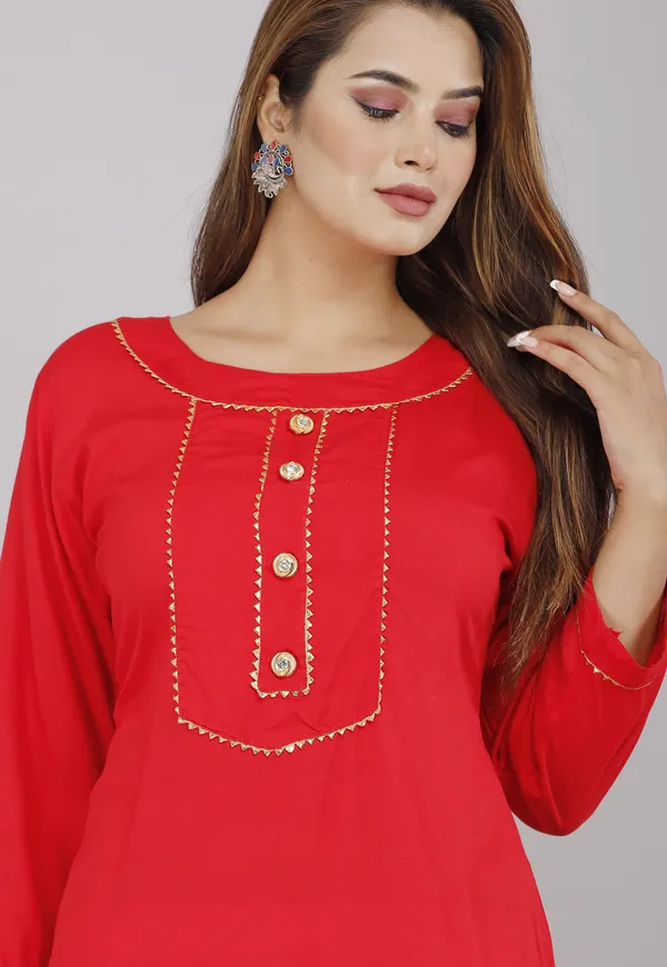 Red_Viscose_Rayon_Solid_Casual_Wear_Kurti_For_Women