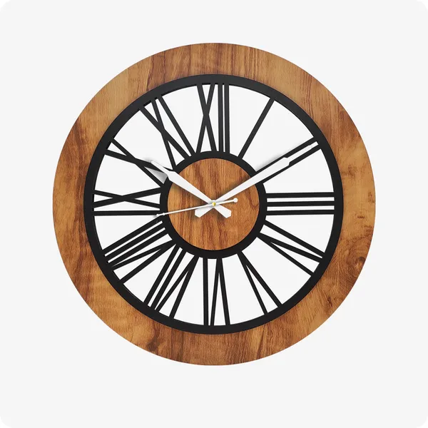 LASER_CUT_WOODEN_WALL_CLOCK_IVORY_BLACK__INCH_PSM_1106