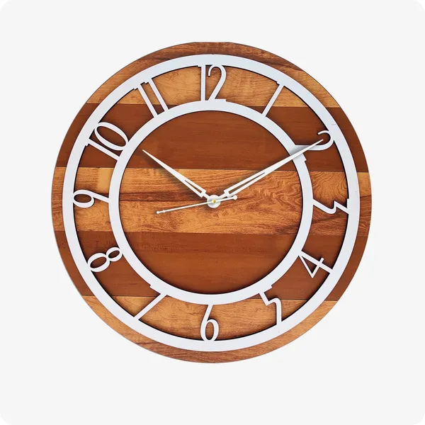 LASER_CUT_WOODEN_WALL_CLOCK_BROWN_IVORY_WHITE_PSM_1109