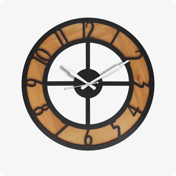 LASER_CUT_WOODEN_WALL_CLOCK_IVORY_BLACK_PSM_1110