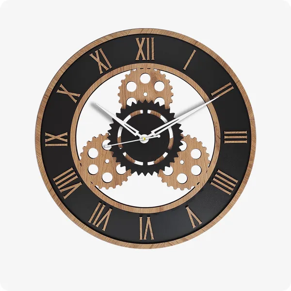 LASER_CUT_WOODEN_WALL_CLOCK_BLACK_BLEECH_15_INCH_ROUND_PSM_1113_B