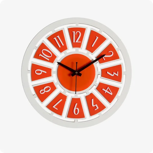 LASER_CUT_WOODEN_WALL_CLOCK__WHITE_ORANGE_15_INCH_ROUND_PSM__1104_C