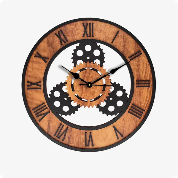 LASER_CUT_WOODEN_WALL_CLOCK_IVORY_BLACK__INCH_ROUND