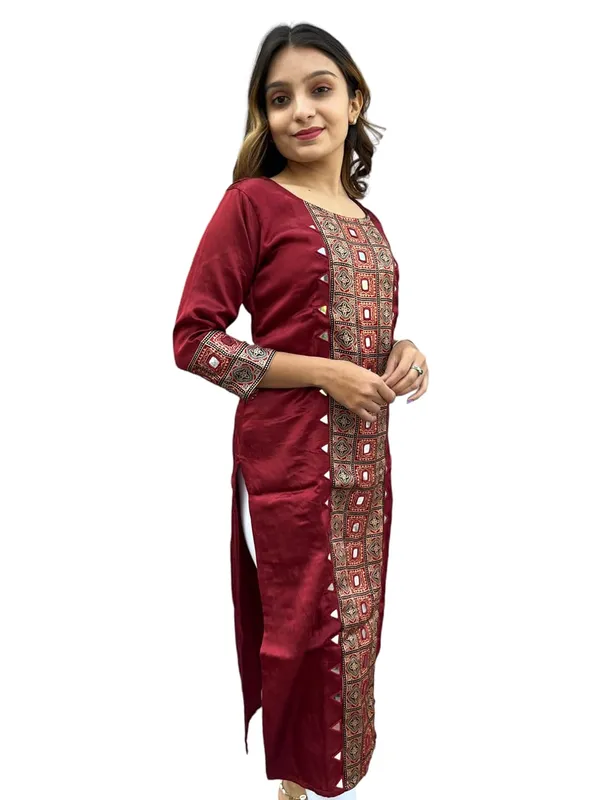 Maroon_Premium_Silk_All_Mirror_Work_Kurti_|_Embroiderd_Ethnic_Round_Neck_Mashru_Tunic_Kurti_For_Women