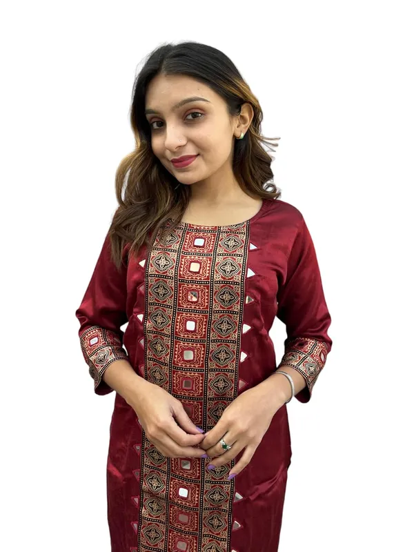 Maroon_Premium_Silk_All_Mirror_Work_Kurti_|_Embroiderd_Ethnic_Round_Neck_Mashru_Tunic_Kurti_For_Women
