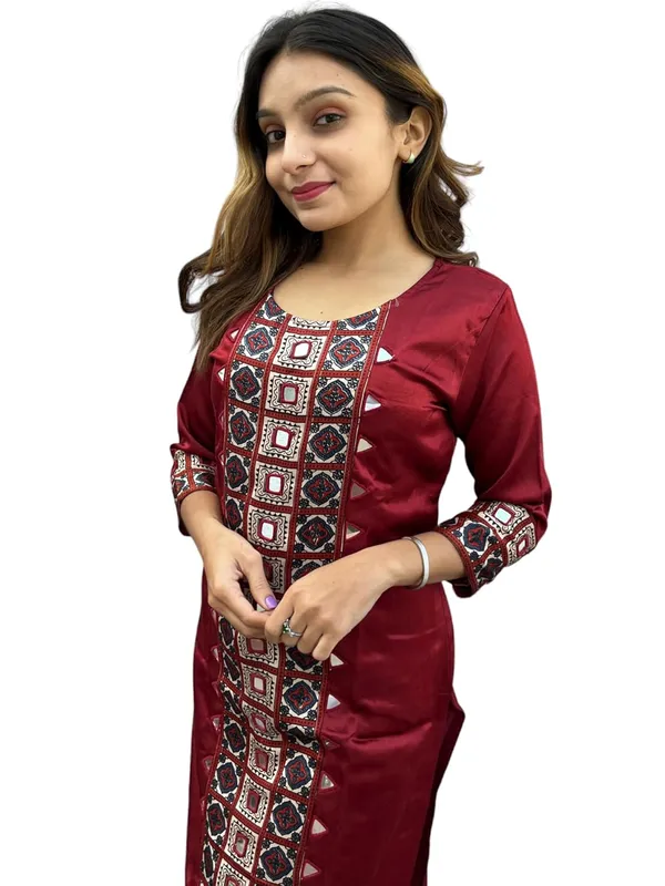 Maroon_Premium_Silk_All_Mirror_Work_Kurti_|_Embroiderd_Ethnic_Round_Neck_Mashru_Tunic_Kurti_For_Women