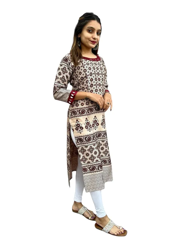 Cream_Premium_Mashru_Silk_Long_Kurti_|_Embroiderd_Ethnic_Indian_Dress_|_Round-Neck_Mirror_Work_Top_Tunic_Dress_For_Women