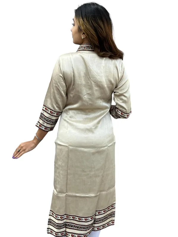 Cream_Premium_Mashru_Silk_Long_Kurti_|_Embroiderd_Ethnic_Indian_Dress_|_V-Neck_Mirror_Work_Top_Tunic_Dress_For_Women