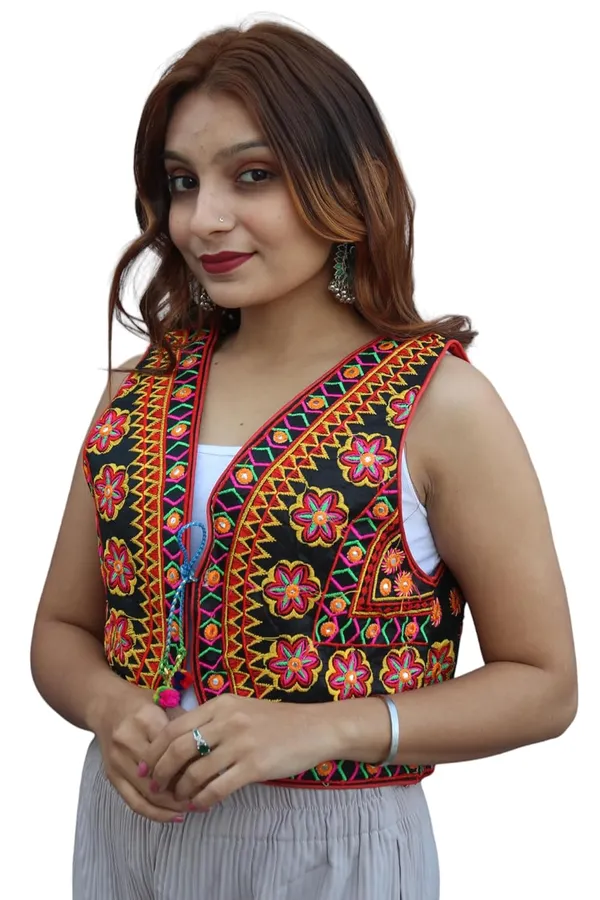 Multicolor_Premium_Embroiderd_Ethnic_Shrug_Or_Jacket_|_Special_Embroidered_Cotton_Koti/_Jacket/_Waist_Coat