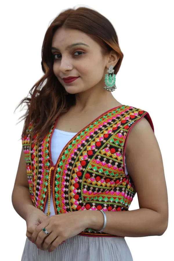 Multicolor_Premium_Embroiderd_Ethnic_Shrug_Or_Jacket_|_Special_Embroidered_Cotton_Koti/_Jacket/_Waist_Coat