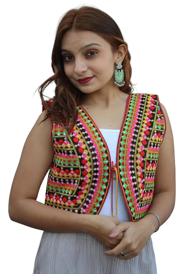 Multicolor_Premium_Embroiderd_Ethnic_Shrug_Or_Jacket_|_Special_Embroidered_Cotton_Koti/_Jacket/_Waist_Coat