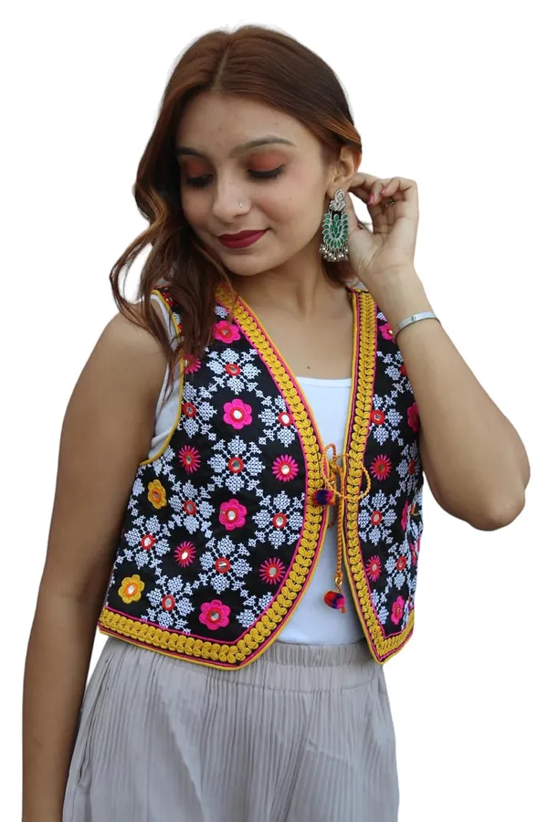 Multicolor_Premium_Embroiderd_Ethnic_Shrug_Or_Jacket_|_Special_Embroidered_Cotton_Koti/_Jacket/_Waist_Coat