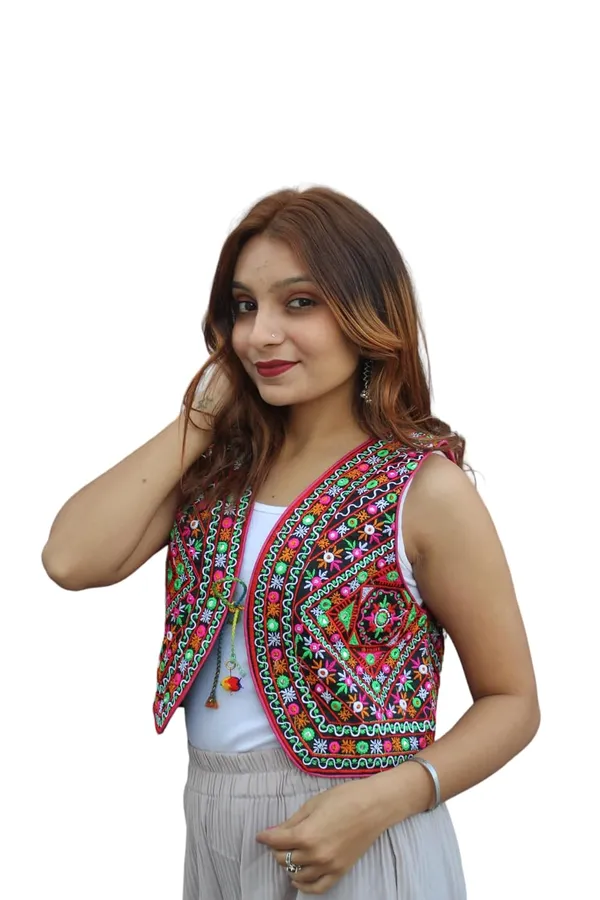 Multicolor_Premium_Embroiderd_Ethnic_Shrug_Or_Jacket_|_Special_Embroidered_Cotton_Koti/_Jacket/_Waist_Coat