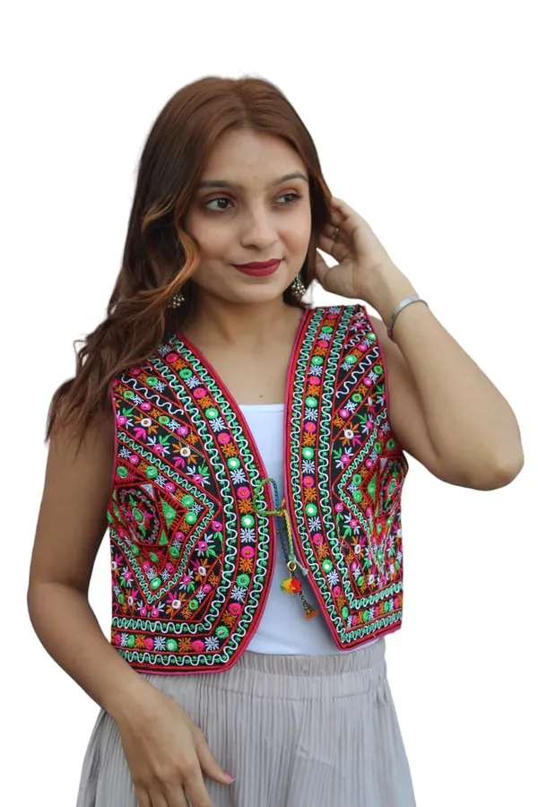 Multicolor_Premium_Embroiderd_Ethnic_Shrug_Or_Jacket_|_Special_Embroidered_Cotton_Koti/_Jacket/_Waist_Coat
