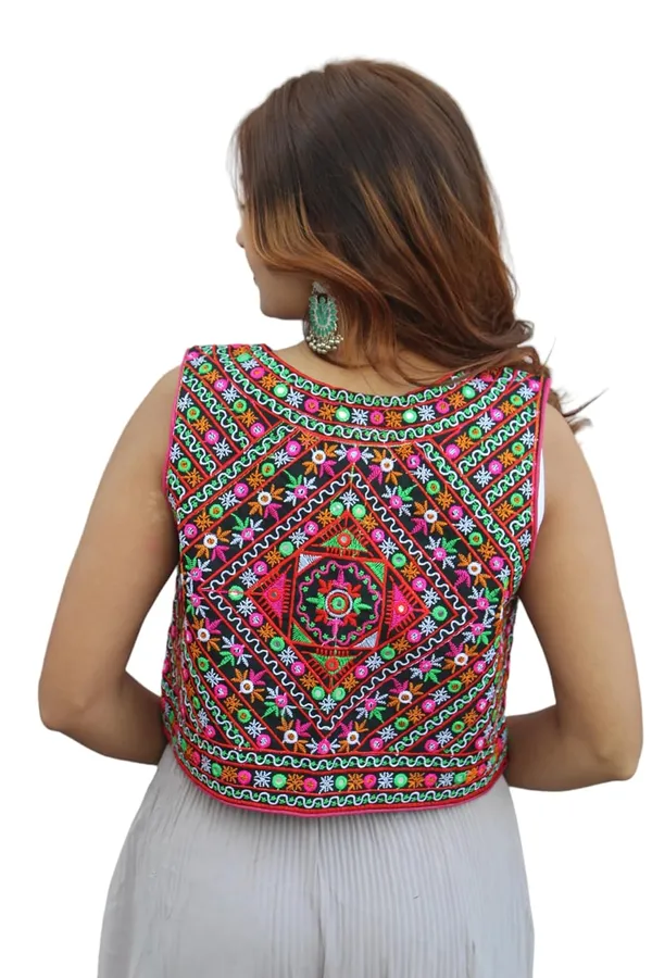 Multicolor_Premium_Embroiderd_Ethnic_Shrug_Or_Jacket_|_Special_Embroidered_Cotton_Koti/_Jacket/_Waist_Coat