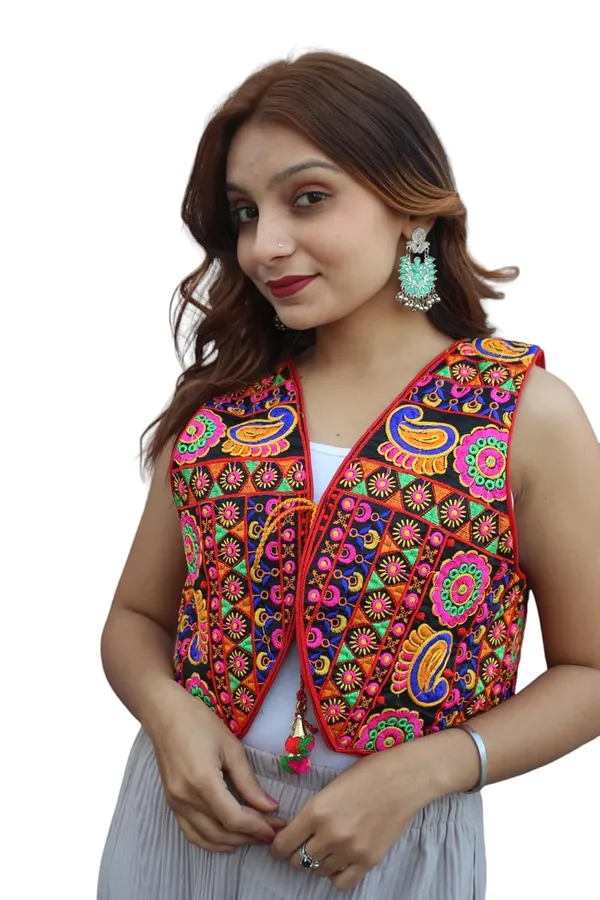 Multicolor_Premium_Embroiderd_Ethnic_Shrug_Or_Jacket_|_Special_Embroidered_Cotton_Koti/_Jacket/_Waist_Coat