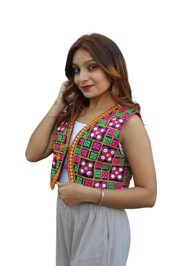 Multicolor_Premium_Embroiderd_Ethnic_Shrug_Or_Jacket_|_Special_Embroidered_Cotton_Koti/_Jacket/_Waist_Coat