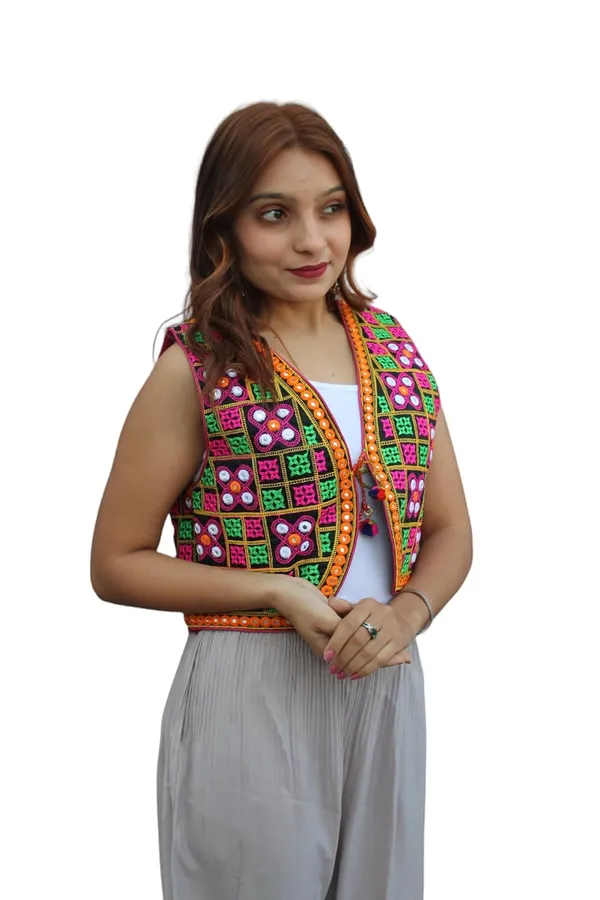 Multicolor_Premium_Embroiderd_Ethnic_Shrug_Or_Jacket_|_Special_Embroidered_Cotton_Koti/_Jacket/_Waist_Coat