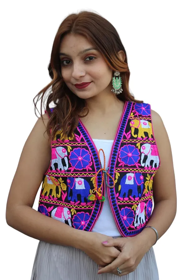Multicolor_Premium_Embroiderd_Ethnic_Shrug_Or_Jacket_|_Special_Embroidered_Cotton_Koti/_Jacket/_Waist_Coat