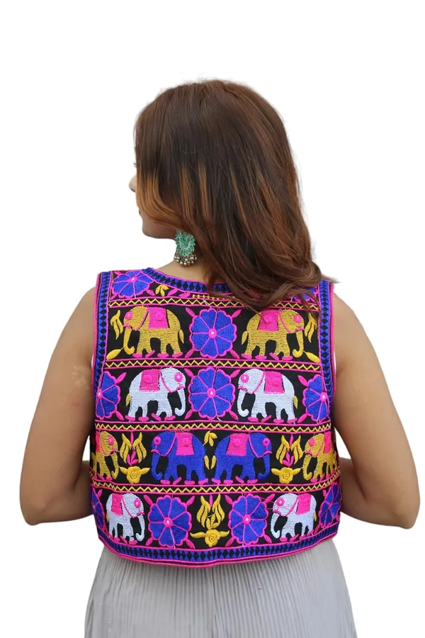 Multicolor_Premium_Embroiderd_Ethnic_Shrug_Or_Jacket_|_Special_Embroidered_Cotton_Koti/_Jacket/_Waist_Coat