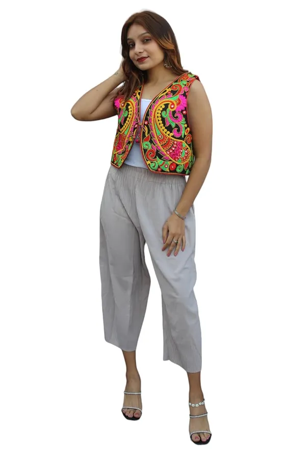 Multicolor_Premium_Embroiderd_Ethnic_Shrug_Or_Jacket_|_Special_Embroidered_Cotton_Koti/_Jacket/_Waist_Coat