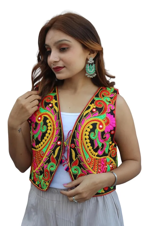 Multicolor_Premium_Embroiderd_Ethnic_Shrug_Or_Jacket_|_Special_Embroidered_Cotton_Koti/_Jacket/_Waist_Coat