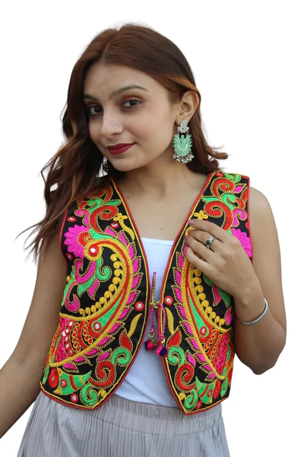 Multicolor_Premium_Embroiderd_Ethnic_Shrug_Or_Jacket_|_Special_Embroidered_Cotton_Koti/_Jacket/_Waist_Coat