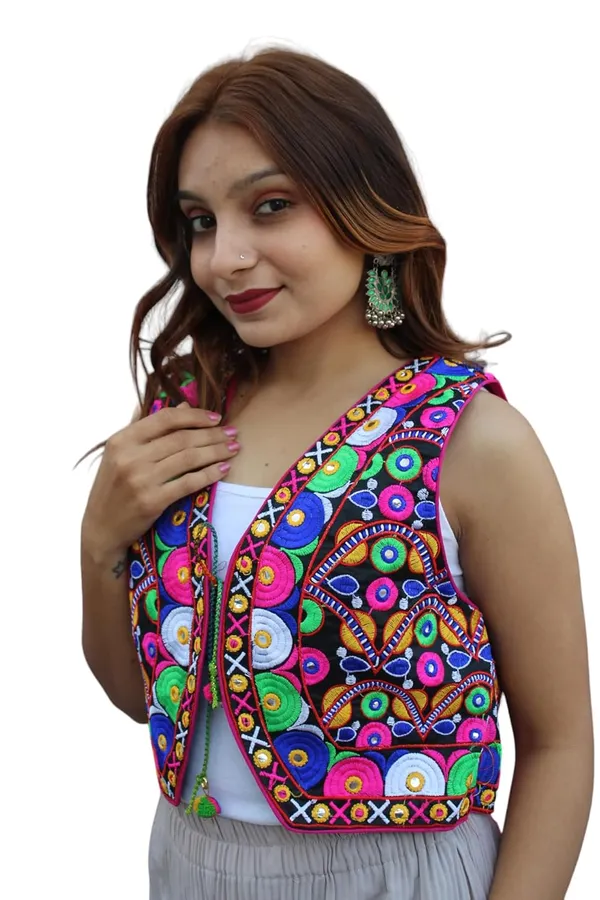Multicolor_Premium_Embroiderd_Ethnic_Shrug_Or_Jacket_|_Special_Embroidered_Cotton_Koti/_Jacket/_Waist_Coat