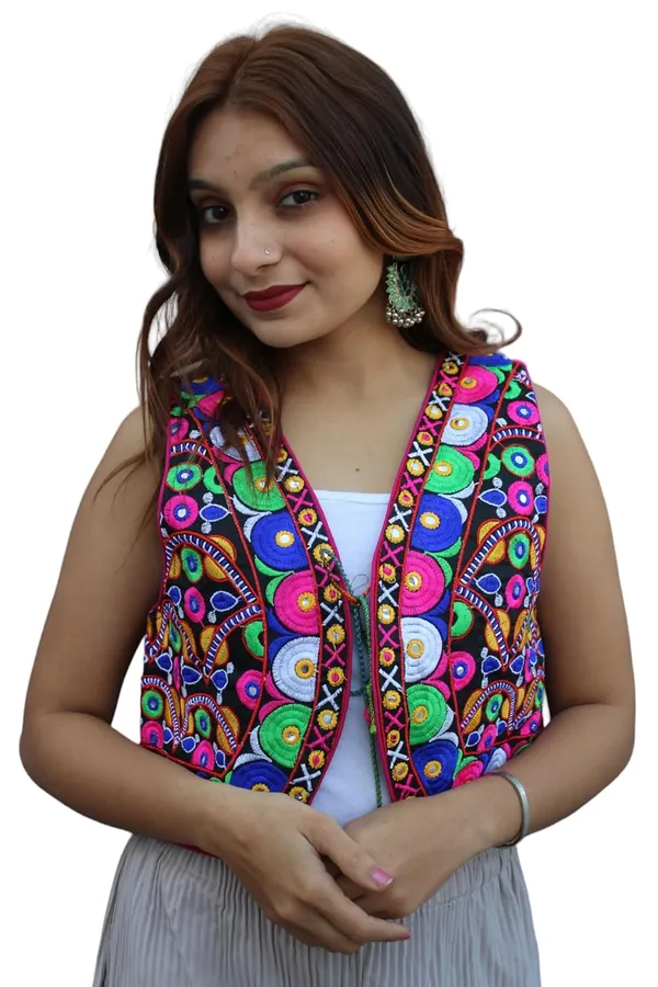 Multicolor_Premium_Embroiderd_Ethnic_Shrug_Or_Jacket_|_Special_Embroidered_Cotton_Koti/_Jacket/_Waist_Coat