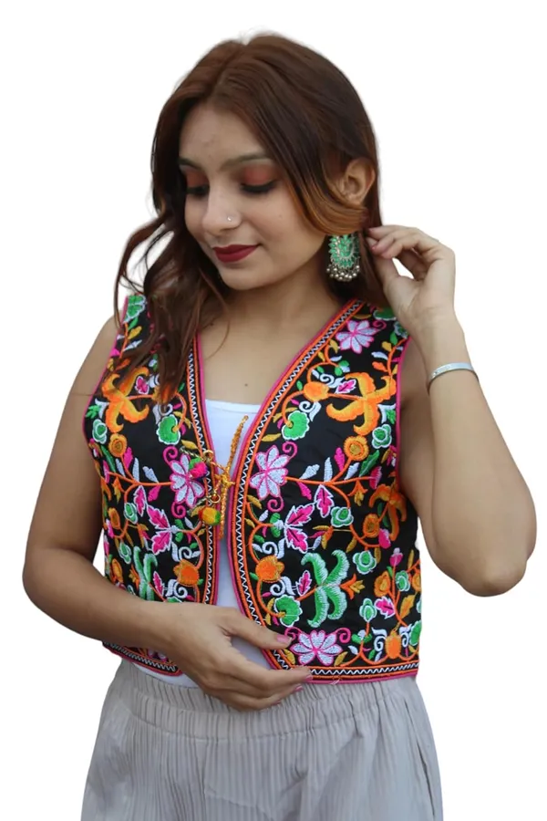 Multicolor_Premium_Embroiderd_Ethnic_Shrug_Or_Jacket_|_Special_Embroidered_Cotton_Koti/_Jacket/_Waist_Coat