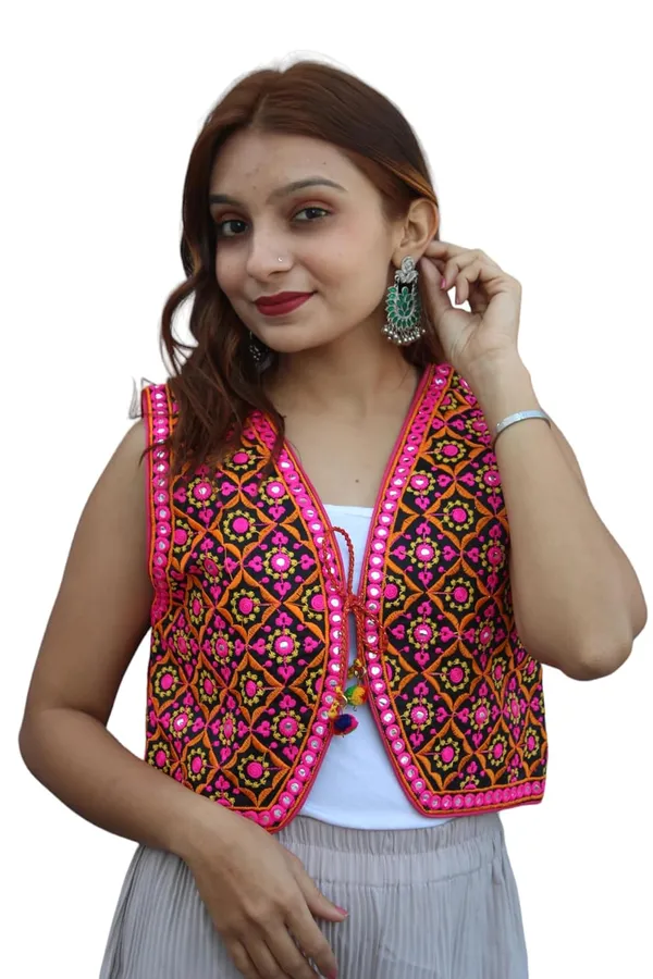 Multicolor_Premium_Embroiderd_Ethnic_Shrug_Or_Jacket_|_Special_Embroidered_Cotton_Koti/_Jacket/_Waist_Coat