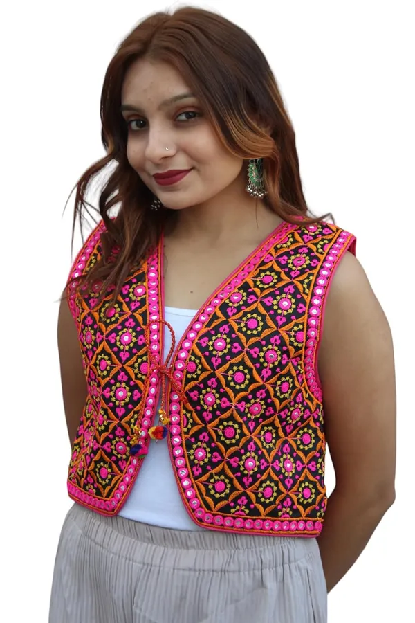 Multicolor_Premium_Embroiderd_Ethnic_Shrug_Or_Jacket_|_Special_Embroidered_Cotton_Koti/_Jacket/_Waist_Coat
