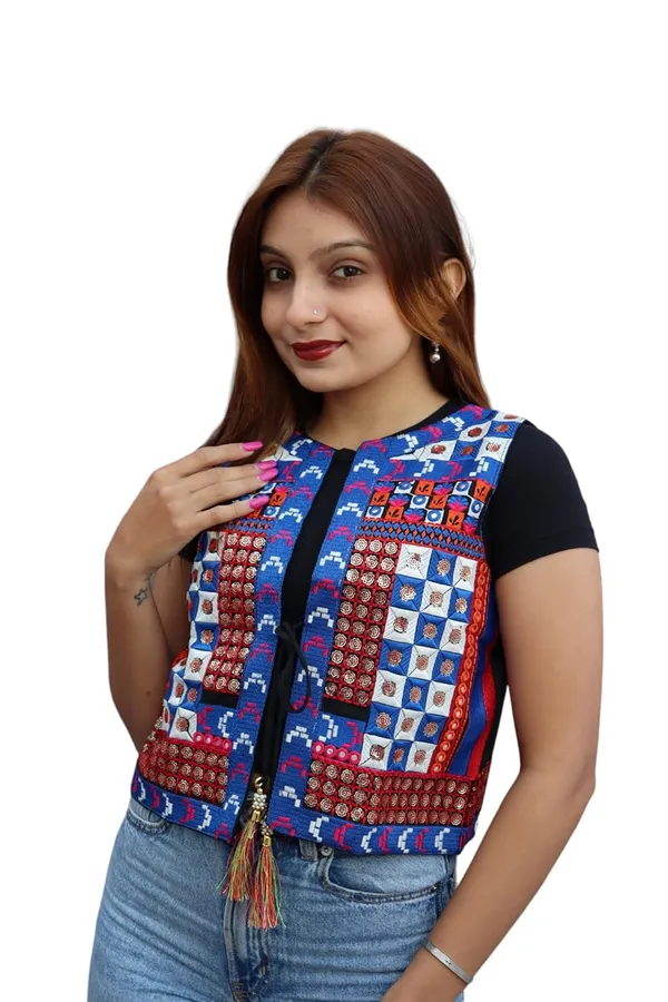 Blue_Premium_Embroiderd_Ethnic_Shrug_Or_Jacket_|_Embroidered_Cotton_Koti/_Jacket/_Waist_Coat