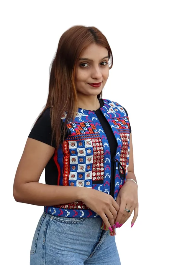 Blue_Premium_Embroiderd_Ethnic_Shrug_Or_Jacket_|_Embroidered_Cotton_Koti/_Jacket/_Waist_Coat