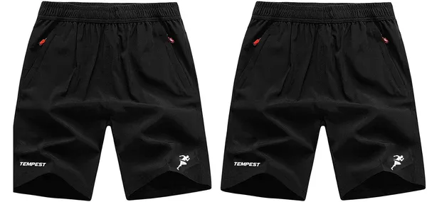 Black_Outdoor_Quick_Dry_Lightweight_Sports_Shorts_Zipper_Pockets_and_Pack_Of_2_For_Men