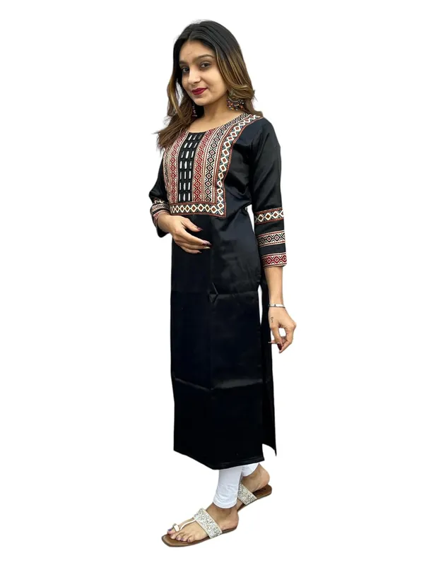 Black_Premium_Embroiderd_Ethnic_Mashru_Silk_Ajarakh_Mirror_Kurti_For_Women