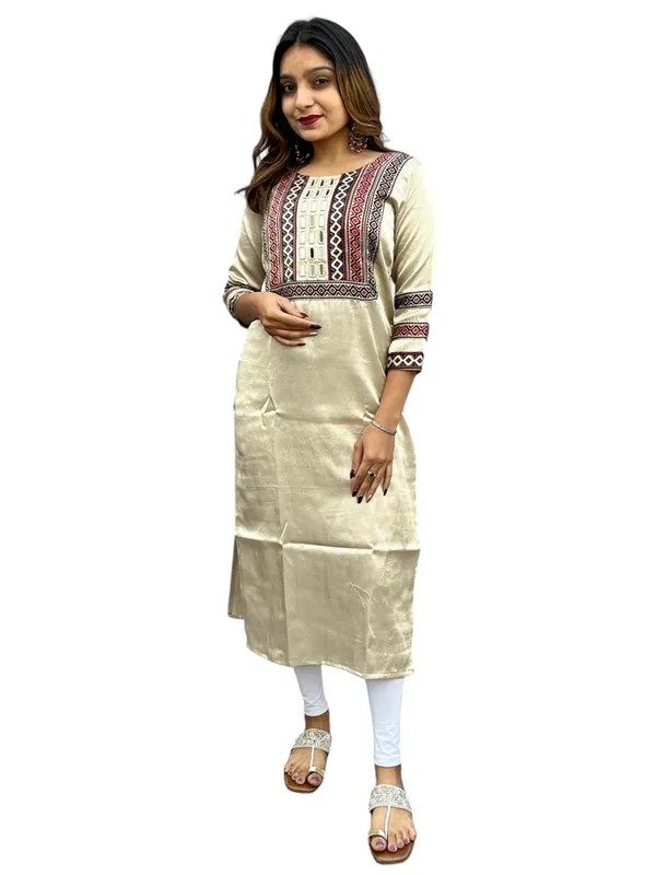 Cream_Premium_Embroiderd_Ethnic_Mashru_Silk_Ajarakh_Mirror_Kurti_For_Women