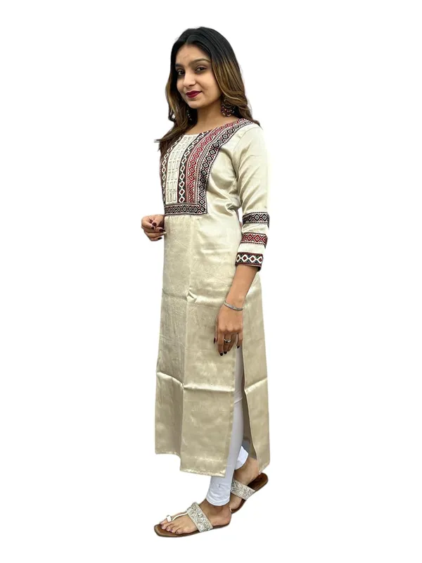 Cream_Premium_Embroiderd_Ethnic_Mashru_Silk_Ajarakh_Mirror_Kurti_For_Women