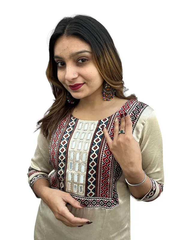 Cream_Premium_Embroiderd_Ethnic_Mashru_Silk_Ajarakh_Mirror_Kurti_For_Women