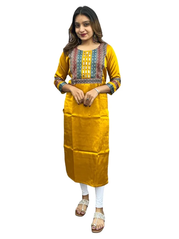 Mustard_Premium_Embroiderd_Ethnic_Mashru_Silk_Ajarakh_Mirror_Kurti_For_Women