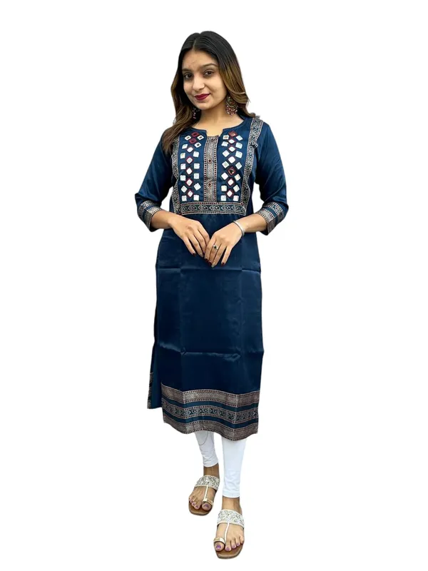 Blue_Premium_Embroiderd_Ethnic_Mashru_Silk_Ajarakh_Mirror_Kurti_Tunic_|_Outdoor_Dress_|_Long_Kurti_For_Women
